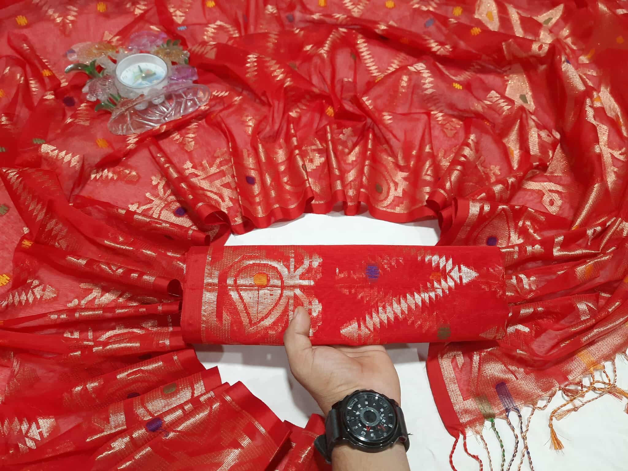 Sidur Kona Jamdhani Saree(সিদুর কনা জামদানী শাড়ি) - Image 2