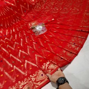 Sidur Kona Jamdhani Saree(সিদুর কনা জামদানী শাড়ি)