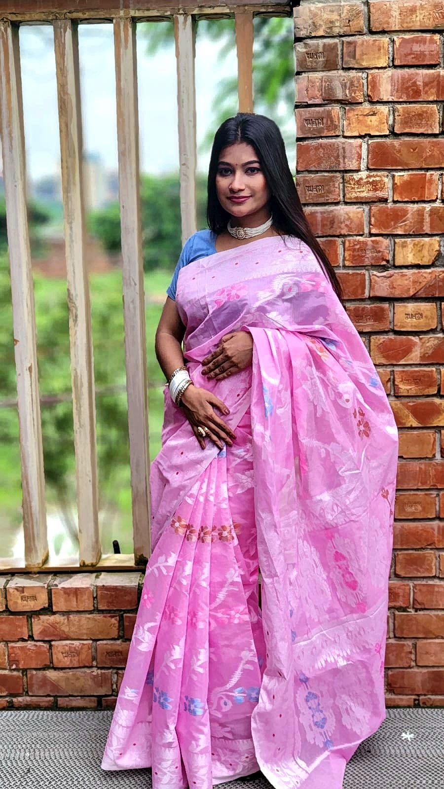 Bonolota Silk Jamdani Saree (বনলতা সিল্ক জামদানী শাড়ি) - Image 3