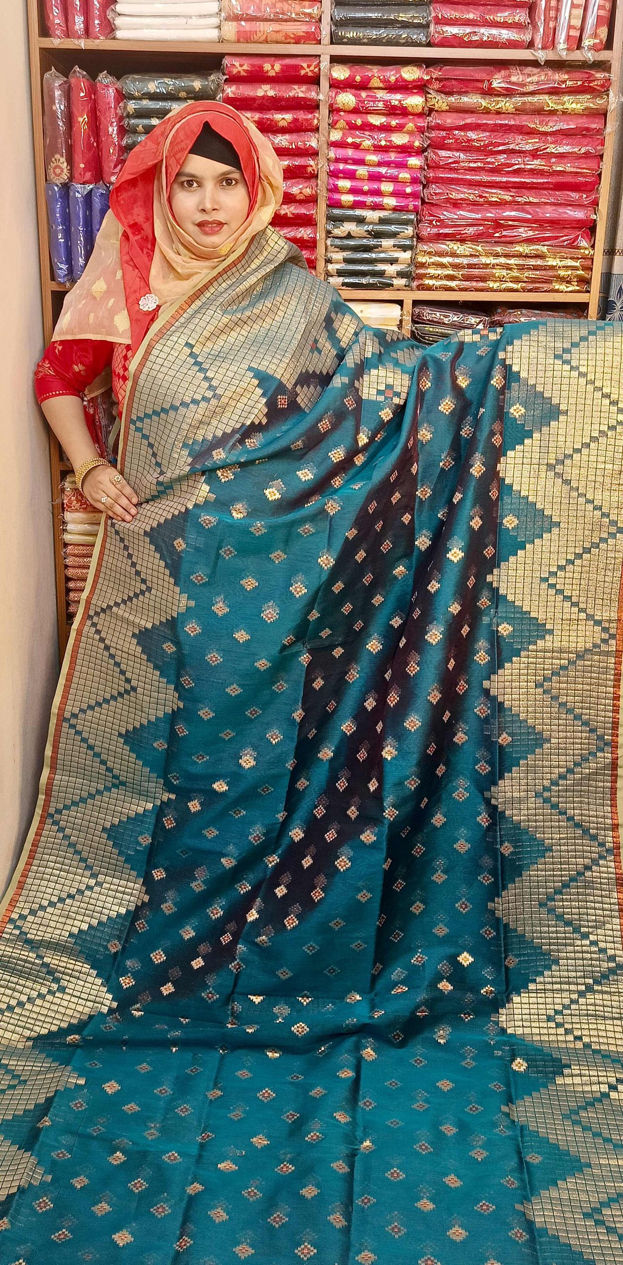 Jhilik Silk Jamdhani Saree (ঝিলিক সিল্ক জামদানী শাড়ি) - Image 3