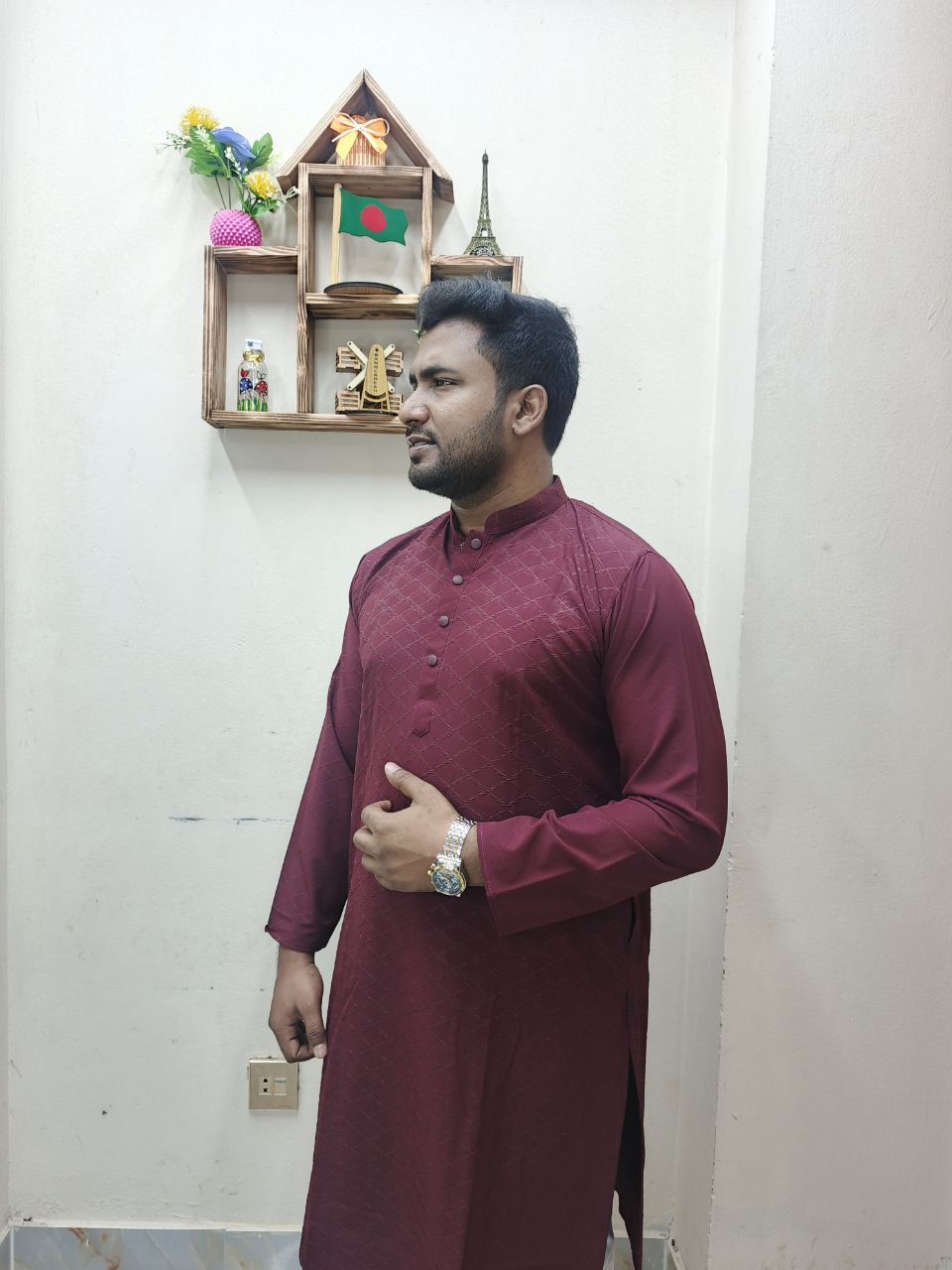Ceri Popkon Fabric Panjabi (চেরি পপকন ফ্রেব্রিক পাঞ্জাবি ) - Image 8